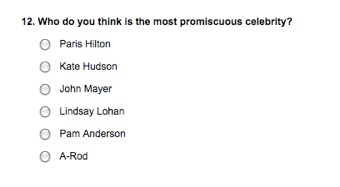 Illustration for article titled Why Does Parade Magazine Have A "Most Promiscuous" Category In Their Reader Poll?